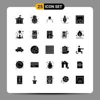 25 iconos creativos signos y símbolos modernos de educación escolar perfil de usuario seguro elementos de diseño vectorial editables vector