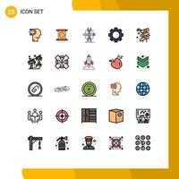 conjunto de 25 iconos de interfaz de usuario modernos signos de símbolos para gadgets de tecnología dispositivos chinos esbozar elementos de diseño de vectores editables