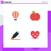 4 Creative Icons Modern Signs and Symbols of balloon stationary hot remove emoji Editable Vector Design Elements