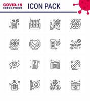 Coronavirus awareness icons 16 Line icon Corona Virus Flu Related such as coronavirus warning disease science hazard viral coronavirus 2019nov disease Vector Design Elements