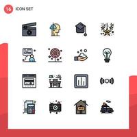 16 iconos creativos signos y símbolos modernos de la educación del hombre de negocios estrellas colgantes elementos de diseño de vectores creativos editables de navidad