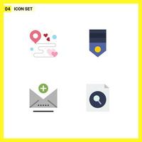 4 Flat Icon concept for Websites Mobile and Apps destination soldier map badge address Editable Vector Design Elements