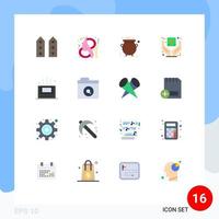 conjunto de 16 iconos de interfaz de usuario modernos símbolos signos para producto premium símbolo de mejor calidad dinero suerte paquete editable de elementos creativos de diseño de vectores