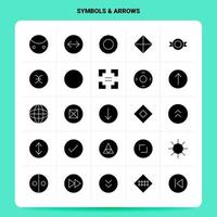 Solid 25 Symbols  Arrows Icon set Vector Glyph Style Design Black Icons Set Web and Mobile Business ideas design Vector Illustration