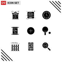 Stock Vector Icon Pack of 9 Line Signs and Symbols for add day clock father invitation Editable Vector Design Elements