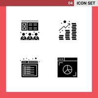 Pictogram Set of Simple Solid Glyphs of lecture tab income coins browser Editable Vector Design Elements