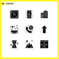 9 Creative Icons Modern Signs and Symbols of communication network hotel internet connection Editable Vector Design Elements