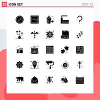 Set of 25 Modern UI Icons Symbols Signs for computers question mark nutrition supplement question water Editable Vector Design Elements