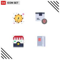 Pack of 4 Modern Flat Icons Signs and Symbols for Web Print Media such as corps shop box placeholder stand Editable Vector Design Elements