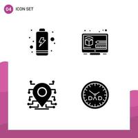 Set of Modern UI Icons Symbols Signs for battery secure creative thinking clock Editable Vector Design Elements