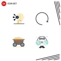 Flat Icon Pack of 4 Universal Symbols of abilities food human rotate accessories Editable Vector Design Elements