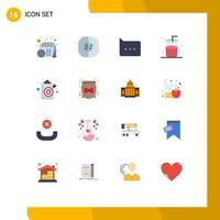 16 Creative Icons Modern Signs and Symbols of objective clipboard bubble aim drink Editable Pack of Creative Vector Design Elements