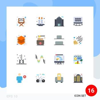 Group of 16 Modern Flat Colors Set for design layers building layer management Editable Pack of Creative Vector Design Elements