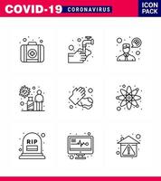 9 Line Coronavirus Covid19 Icon pack such as  hands virus ask a doctor travel tourist viral coronavirus 2019nov disease Vector Design Elements