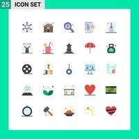 Mobile Interface Flat Color Set of 25 Pictograms of valuation graph tree data virus Editable Vector Design Elements
