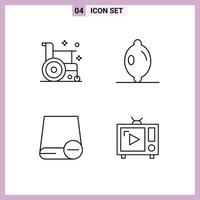 4 Creative Icons Modern Signs and Symbols of disease drive health lemon hardware Editable Vector Design Elements