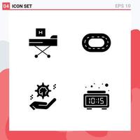 Thematic Vector Solid Glyphs and Editable Symbols of bed hand form track brain Editable Vector Design Elements