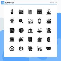 Set of 25 Modern UI Icons Symbols Signs for website layout tv web home Editable Vector Design Elements