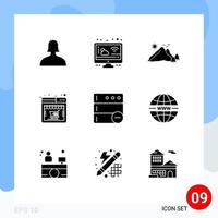 9 iconos creativos signos y símbolos modernos de eliminar elementos de diseño de vector editables en línea de paisaje de tienda en línea