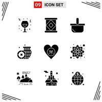 9 Icons Solid Style Grid Based Creative Glyph Symbols for Website Design Simple Solid Icon Signs Isolated on White Background 9 Icon Set Creative Black Icon vector background