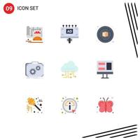 Universal Icon Symbols Group of 9 Modern Flat Colors of manage work no progress case Editable Vector Design Elements