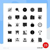 Stock Vector Icon Pack of 25 Line Signs and Symbols for performance slice add orange food Editable Vector Design Elements