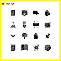 Modern Set of 16 Solid Glyphs and symbols such as stick hardware setting devices vote Editable Vector Design Elements