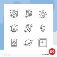 9 Creative Icons Modern Signs and Symbols of baby coffee classic break music Editable Vector Design Elements