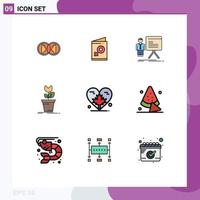 Set of 9 Modern UI Icons Symbols Signs for obstacle game invite adventure graph Editable Vector Design Elements