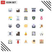 Modern Set of 25 Flat Colors Pictograph of lab biology bulldozer website page Editable Vector Design Elements