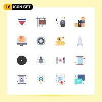 Mobile Interface Flat Color Set of 16 Pictograms of e logistic hospital boxes hardware Editable Pack of Creative Vector Design Elements