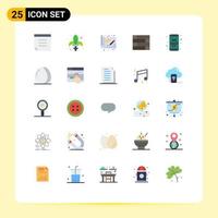 Group of 25 Flat Colors Signs and Symbols for app android business wall lock pad Editable Vector Design Elements