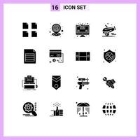 paquete de iconos vectoriales de stock de 16 signos y símbolos de línea para el análisis de documentos de tabla elementos de diseño vectorial editables ramadan iftar vector