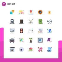 Set of 25 Modern UI Icons Symbols Signs for shop commerce relax badge start Editable Vector Design Elements