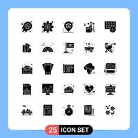 paquete de iconos de vector de stock de 25 signos y símbolos de línea para dispositivos agregar ubicación marketing elementos de diseño de vector editables a mano