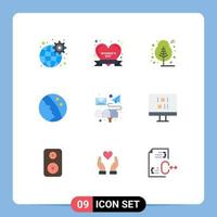 Set of 9 Modern UI Icons Symbols Signs for email skin care thanks day skin dermatology Editable Vector Design Elements