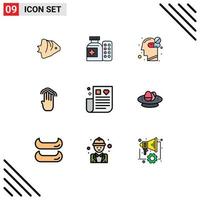 Set of 9 Modern UI Icons Symbols Signs for multiple tap gestures hospital four medicine Editable Vector Design Elements