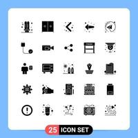 Stock Vector Icon Pack of 25 Line Signs and Symbols for computers paper plane arrow email back Editable Vector Design Elements