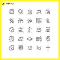 25 Thematic Vector Lines and Editable Symbols of smoke garbage buildings fire real Editable Vector Design Elements