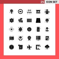 Universal Icon Symbols Group of 25 Modern Solid Glyphs of robot technology heart human medical Editable Vector Design Elements