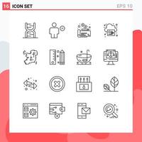 16 Creative Icons Modern Signs and Symbols of ireland print human page payment Editable Vector Design Elements