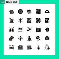 Set of 25 Modern UI Icons Symbols Signs for angle development presentation develop check Editable Vector Design Elements