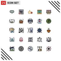 Set of 25 Modern UI Icons Symbols Signs for page business business browser thumbs Editable Vector Design Elements