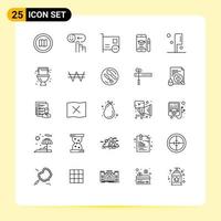 Universal Icon Symbols Group of 25 Modern Lines of graduation cap rating pci devices Editable Vector Design Elements