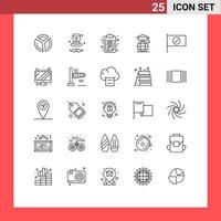 Pictogram Set of 25 Simple Lines of sign checked medical graduation internet Editable Vector Design Elements