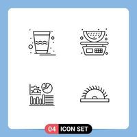 Universal Icon Symbols Group of 4 Modern Filledline Flat Colors of drink success thandai balance business Editable Vector Design Elements