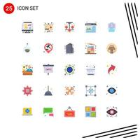 25 Universal Flat Color Signs Symbols of center web image home image graphic Editable Vector Design Elements