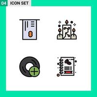 Stock Vector Icon Pack of 4 Line Signs and Symbols for atm devices candle ornamental gadget Editable Vector Design Elements
