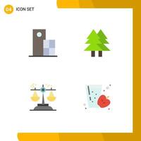 Flat Icon Pack of 4 Universal Symbols of architecture merry modern eco conclusion Editable Vector Design Elements