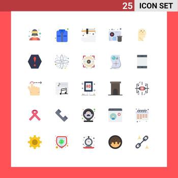 Modern Set of 25 Flat Colors and symbols such as thinking success printing process player Editable Vector Design Elements